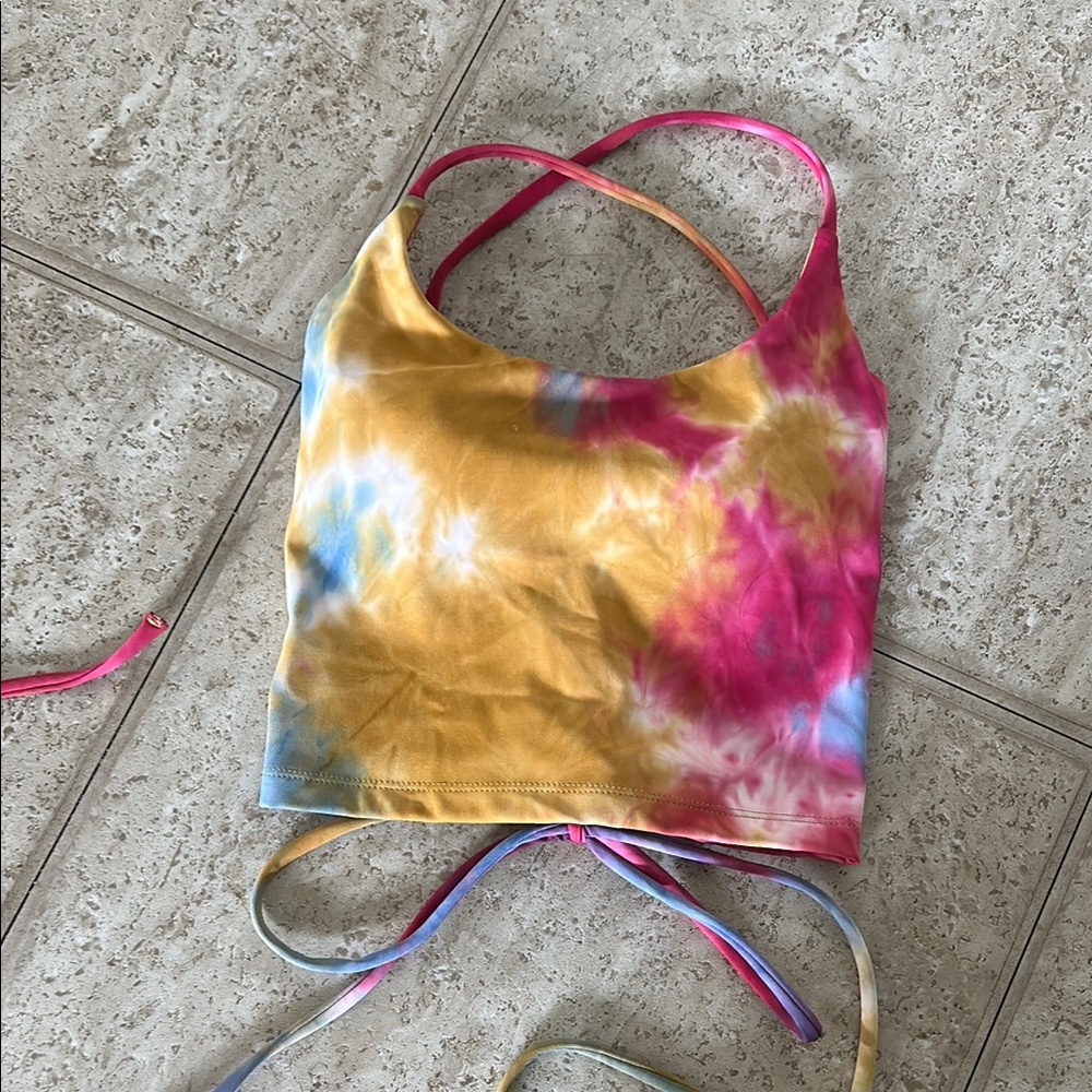Tie-Dye Work out top with corset back